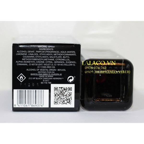 Nước hoa Nam 212 VIP Black Own The Party NYC EDP 100ml