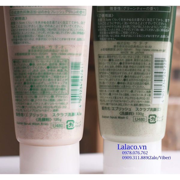 Sữa rửa mặt, tẩy tế bào chết Utena Everish Scrub 135g Nhật Bản