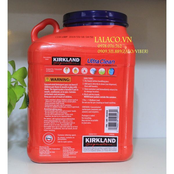 [Mẫu mới] Viên Giặt Quần Áo KIRKLAND ULTRA CLEAN 152 viên