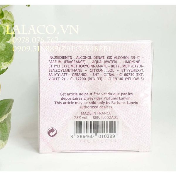 Nước Hoa Nữ Jeanne Lanvin Eau de Parfum 100ml