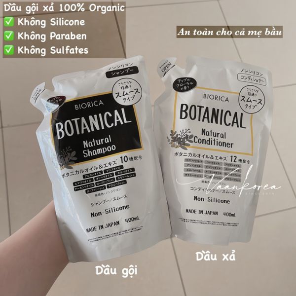 Dầu gội dầu xả Biorica Botanical Natural Non Silicone 400ml của Japan