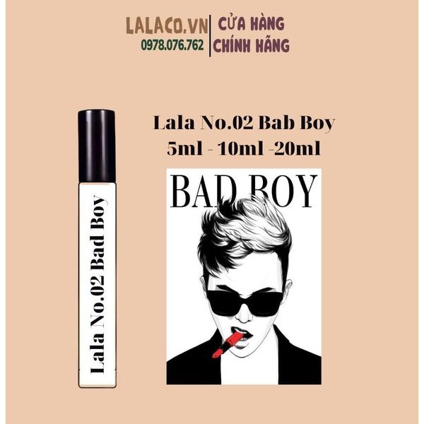 Nước hoa Nam Lala No.02 Bab Boy gã trai hư - 5ml -10ml -20ml