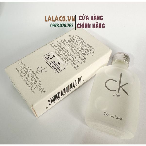 [mini] Nước hoa  Unisex Calvin Klein CK One; trong mát, tinh khiết