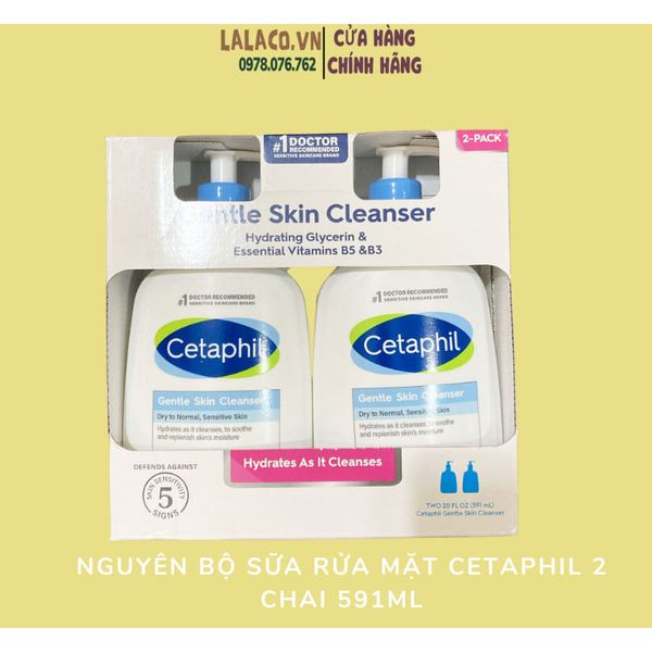 [ Có Tách lẻ ]  Nguyên bộ sữa rửa mặt Cetaphil (2 chai x 591ml )