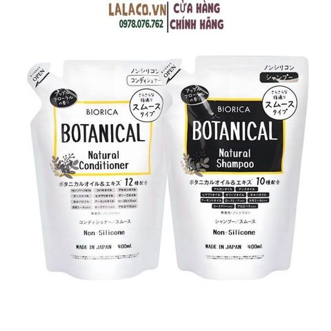 Dầu gội dầu xả Biorica Botanical Natural Non Silicone 400ml của Japan