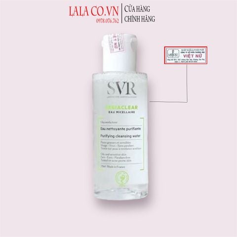 Nước tẩy trang làm sạch da dầu mụn SVR SEBIACLEAR Eau Micellaire 75ml