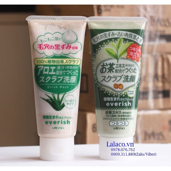Sữa rửa mặt, tẩy tế bào chết Utena Everish Scrub 135g Nhật Bản