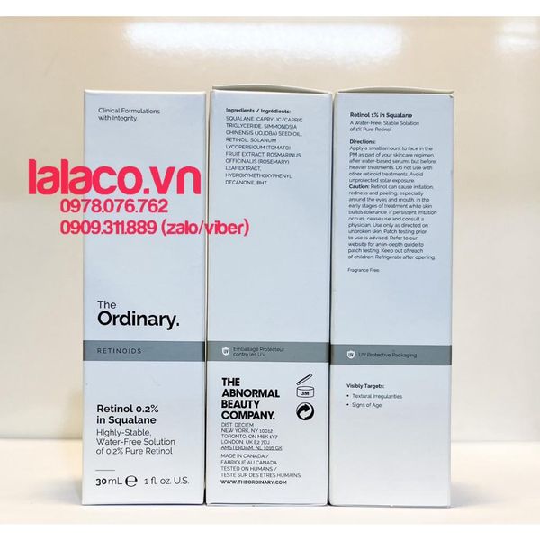 Tinh chất Retinol Squalane nồng độ 0.2% - 0.5% - 1% - The Ordinary
