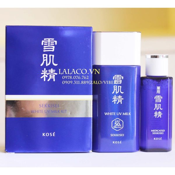 Bộ Kem chống nắng Kose Sekkisei White UV Milk