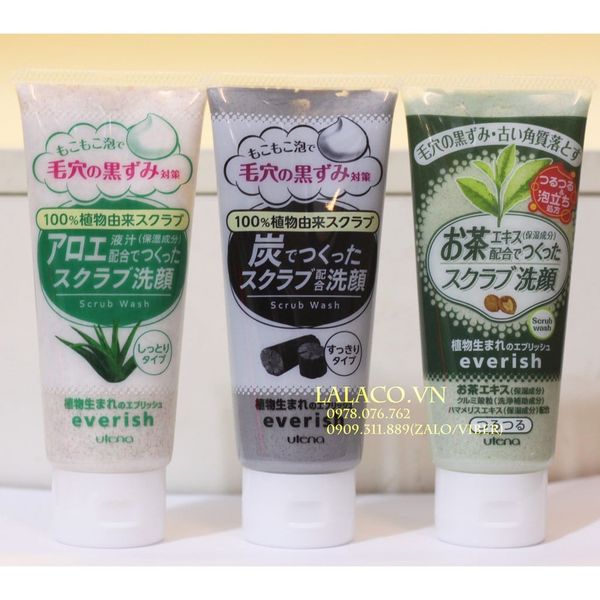 Sữa rửa mặt, tẩy tế bào chết Utena Everish Scrub 135g Nhật Bản