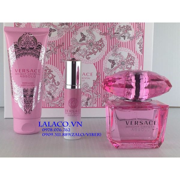 {Sale duy nhất 1 bộ} Bộ quà tặng nước hoa, dưỡng thể Versace Bright Crystal Absolu 90ml