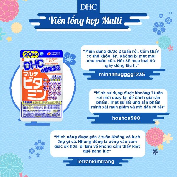 Vitamin tổng hợp DHC (New) bổ sung 12 loại vitamin thiết yếu gói 30 viên (30 ngày) và 60 viên (60 ngày)