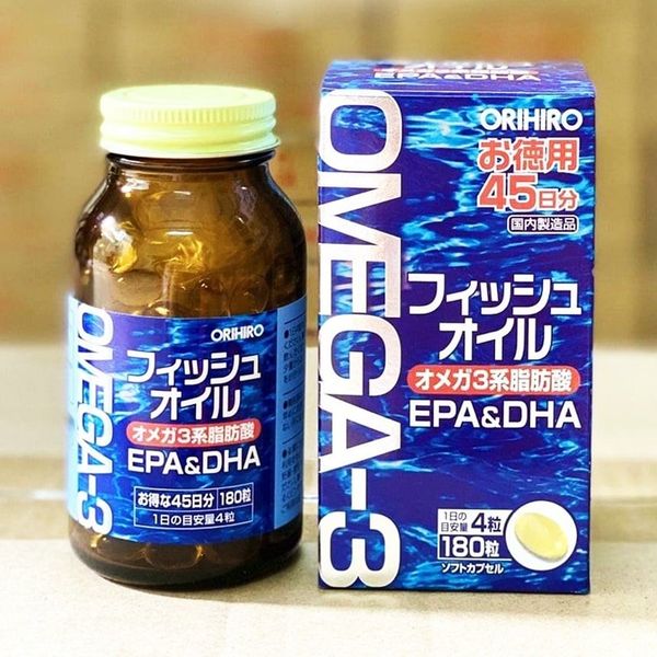 Viên uống dầu cá Omega 3 bổ mắt, bổ não Orihiro Nhật Bản 180 viên