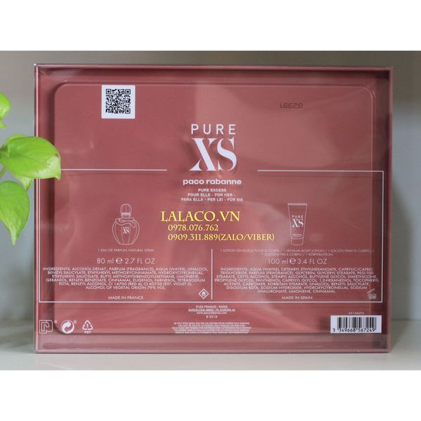 Bộ nước hoa nữ Paco Rabanne Pure XS