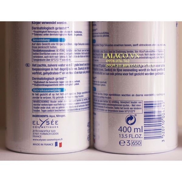 {400ml} Xịt Khoáng Dưỡng Da Olysee Pure Waterspary 400ml