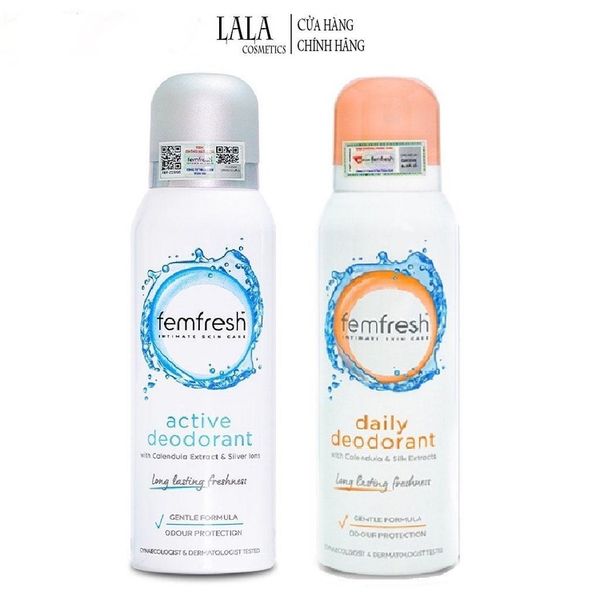 Xịt Thơm Mát, Khử Mùi Vùng Kín Lưu Hương Suốt 24h Femfresh Deodorant Spray 125ml