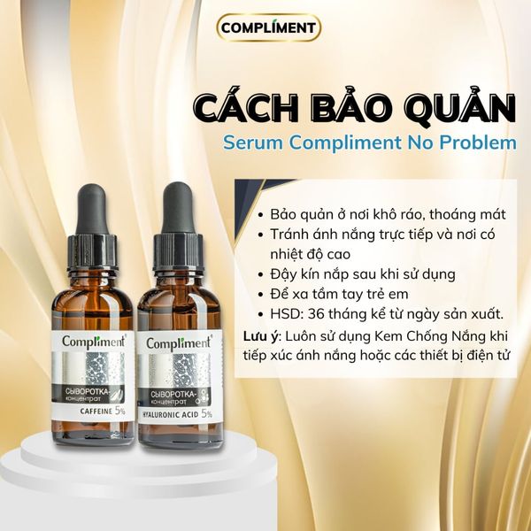 Serum Compliment 2% BHA Salicylic Acid Hyaluronic Acid B5 5% Vitamin C 20% Làm Sạch Da, Giảm Mụn Trắng Da Căng Bóng 27ml