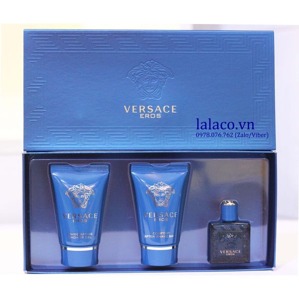 {LALACO} Bộ nước hoa mini Giftset Versace Eros for men 3pc