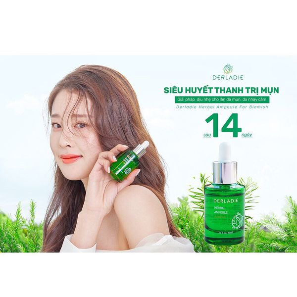 [ Có Quà tặng ] [NHẬP KHẨU CHÍNH HÃNG CÓ TEM] Serum Tràm Trà Derladie Tinh Chất Giảm Mụn Herbal Ampoule For Blemish 30ml