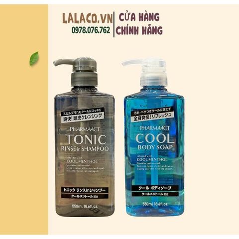 Dầu gội sữa tắm Kumano Pharmaact tonic 550ml hàng Nhật