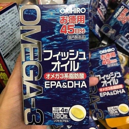 Viên uống dầu cá Omega 3 bổ mắt, bổ não Orihiro Nhật Bản 180 viên