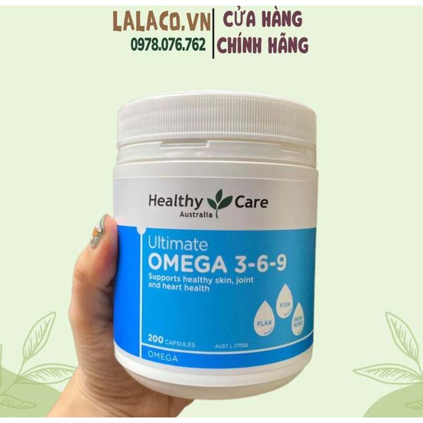 Viên uống Healthy Care Omega 3 6 9 Ultimate - Hỗ trợ tim mạch, huyết áp, sáng mắt (200 viên)