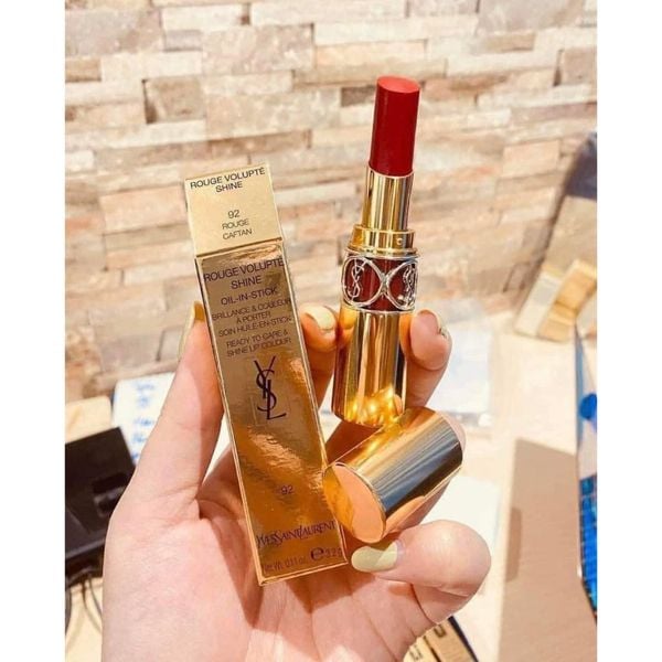Son YSL 92 Shine Màu Nâu Đỏ Fullbox