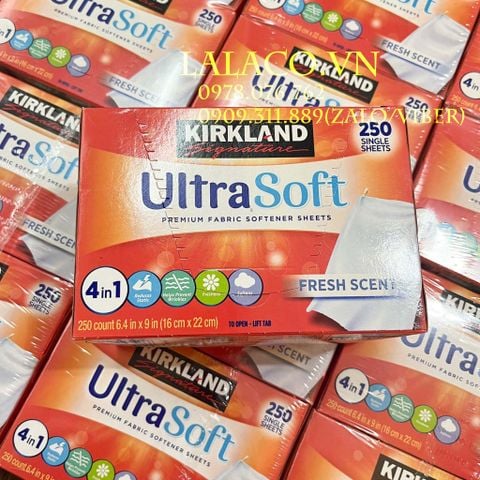 Giấy thơm quần áo Kirkland Fabric Softener Premium 250 tờ