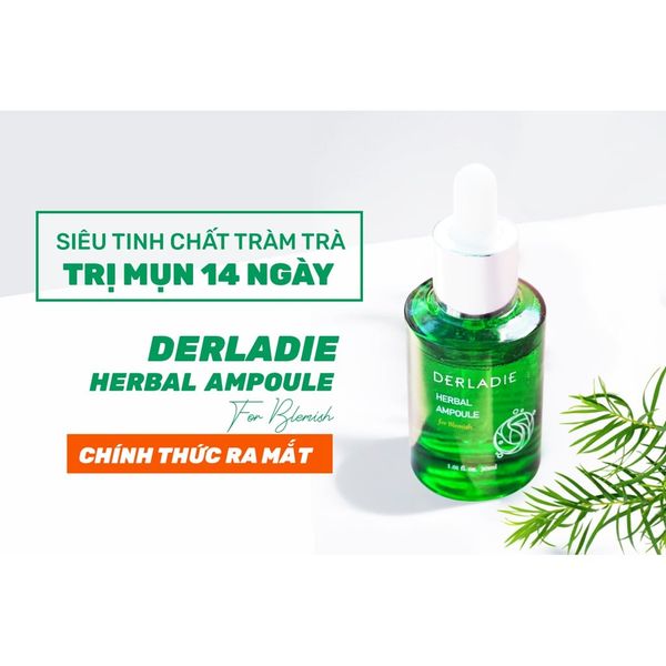 [ Có Quà tặng ] [NHẬP KHẨU CHÍNH HÃNG CÓ TEM] Serum Tràm Trà Derladie Tinh Chất Giảm Mụn Herbal Ampoule For Blemish 30ml