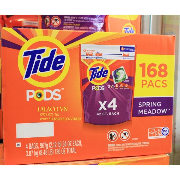 Thùng 4 bịch Giặt Xả Tide Pods 156 Viên ( Bịch 39 viên)
