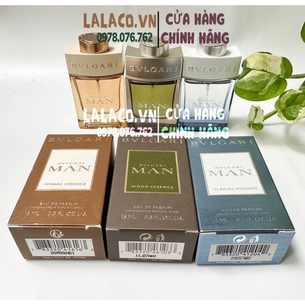 [15ml] Nước Hoa Nam BVLGARI EDP Terrae Essence/ Wood Essence/ Glacial Essence