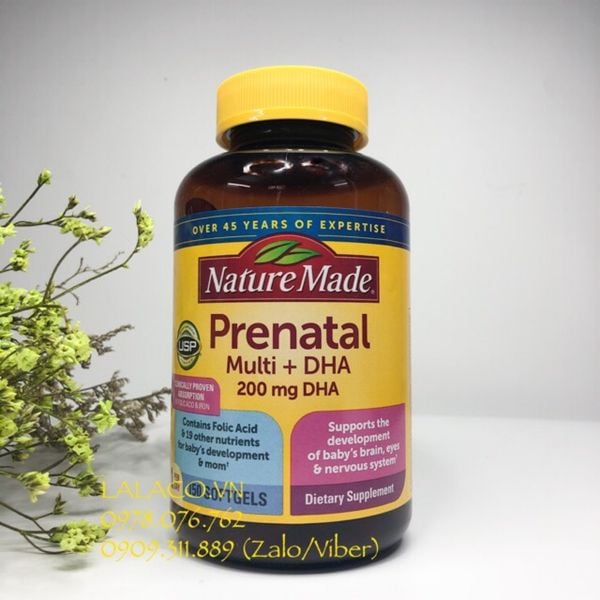 [150 Viên] Thuốc Bổ Cho Bà Bầu Nature Made Prenatal Multi DHA 150 viên