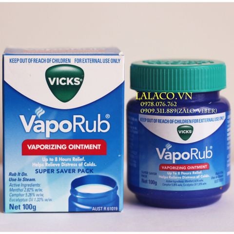 {100g Date 02/2020} Dầu Bôi Ấm Ngực Giảm Ho Cho Bé Vicks VapoRub 100g Úc