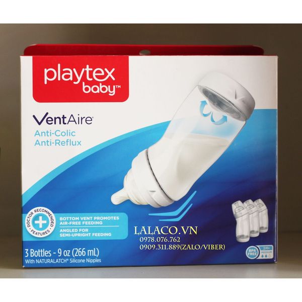 Bình sữa Playtex VentAire cổ rộng 266ml cho bé Mỹ