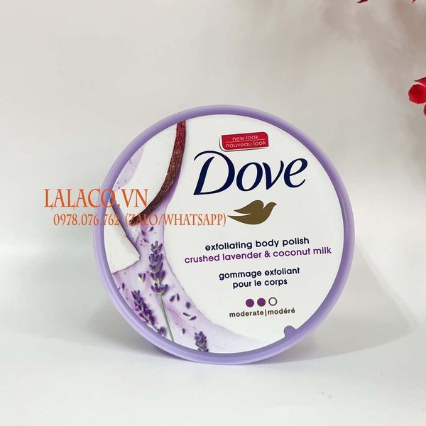 Tẩy Da Chết Toàn Thân Dove Exfoliating Body Polish, Chăm Sóc Da Dưỡng Trắng Cấp Ẩm