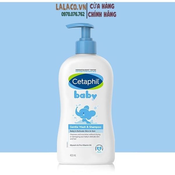 Sữa tắm gội 2 trong 1 cho bé Cetaphil 400ml, Sữa tắm gội  CETAPHIL BABY GENTLE WASH & SHAMPOO