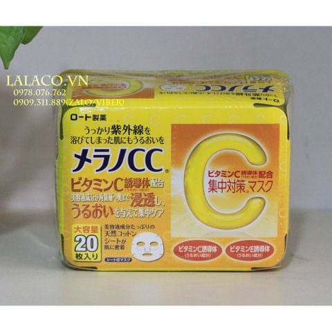 Mặt Nạ Dưỡng Trắng Da CC Melano 20 Miếng