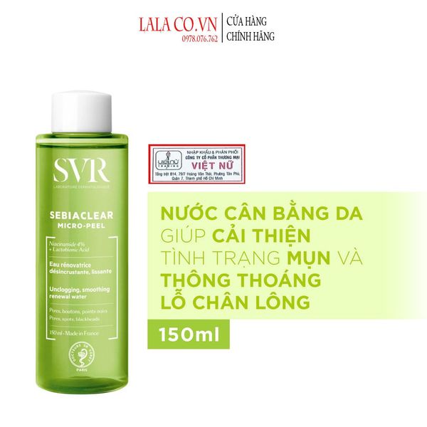 SVR Sebiaclear Micro Peel Toner 150ml Nước Cân Bằng Cho Da Dầu Mụn