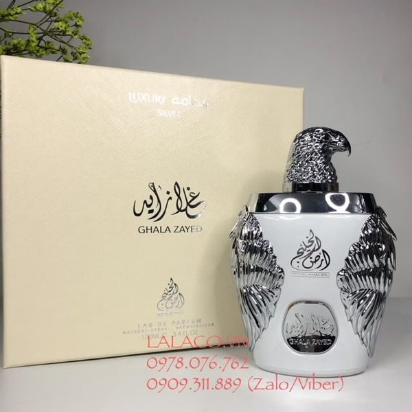 Nước hoa Nam Ghala Zayed Silver EDP 100 ml – đại bàng trắng