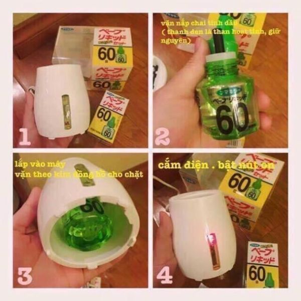 Máy đuổi muỗi Nhật Bản - set 2 lọ tinh dầu đuổi muỗi Nhật Bản