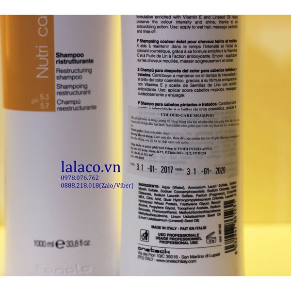 Dầu gội tái tạo tóc hư tổn Fanola Nutri Care 1000ml