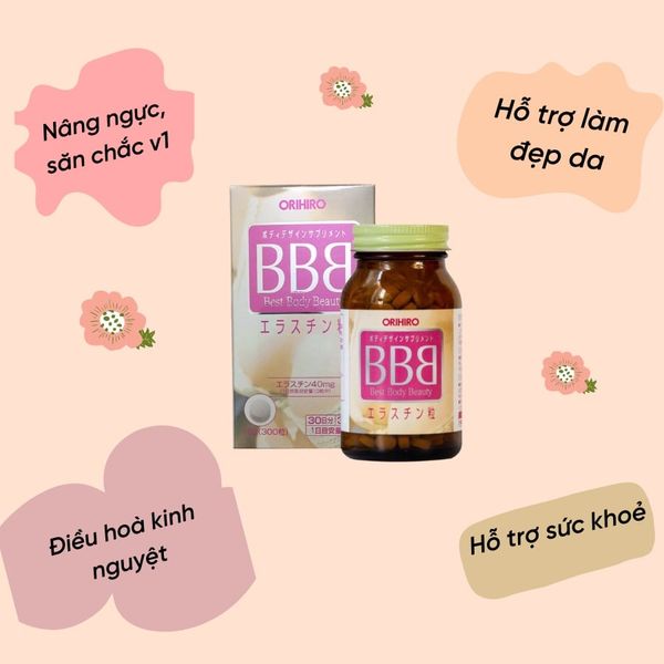 Viên uống ORIHIRO BBB Best Beauty Body tăng kích thước và săn chắc ngực, 300 viên/hộp