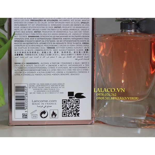 Nước Hoa Nữ Lancome La Vie Est Belle 100ml - Pháp