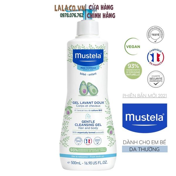 Sữa Tắm Gội Cho Trẻ Sơ Sinh & Em Bé Da Thường Mustela 500ml