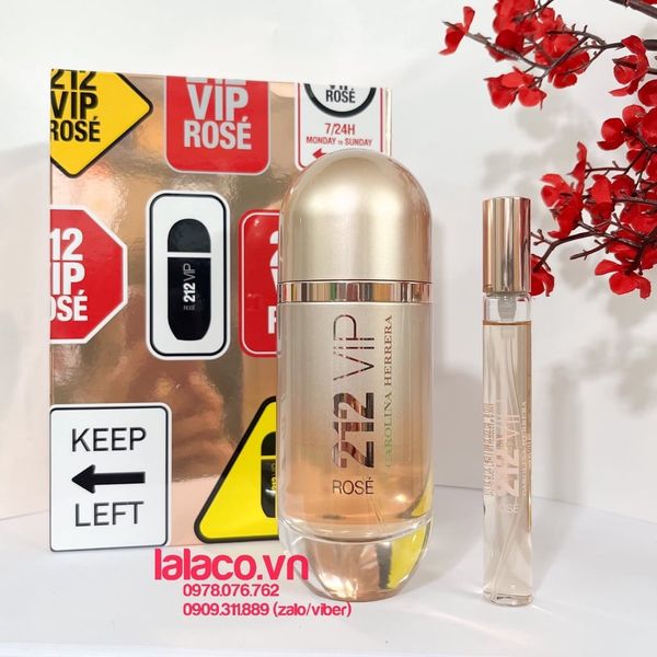 Bộ Nước Hoa Nữ - Gift set Carolina Herrera 212 VIP Rose EDP 2pcs ( EDP 80ml & EDP 10ml )