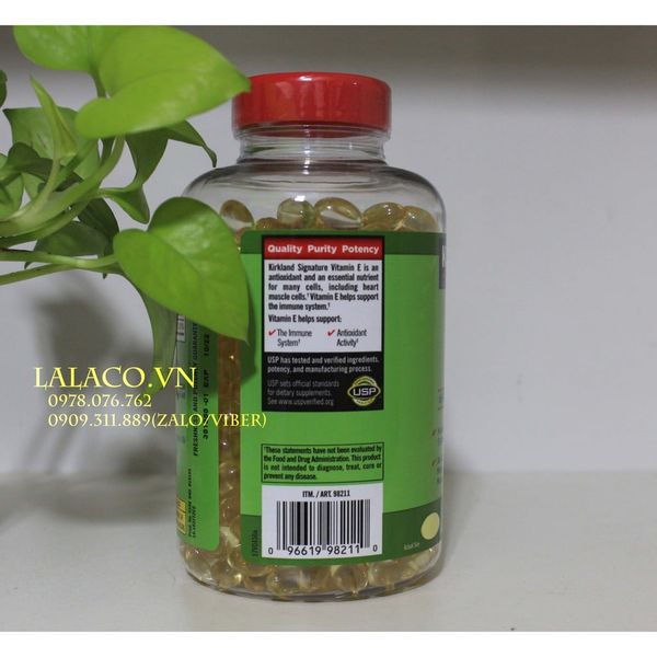 Viên uống đẹp da Vitamin E 400 IU 500 Viên Kirkland Của Mỹ