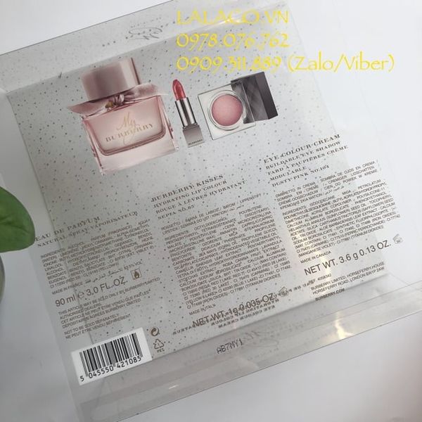 Bộ Nước Hoa Nữ - Gift set My Burberry Blush EDP 3pcs ( Nước Hoa + Son Môi + Phấn Mắt)