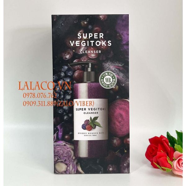 Sữa Rửa Mặt Byvibes Wonder Bath Super Vegitoks Cleanser 300ml chiết xuất rau củ
