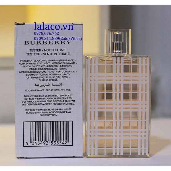 Nước hoa Tester Burberry Brit Eau de Toilette 100ml