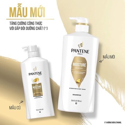 [700ml] Dầu Gội Dưỡng Ẩm Tóc Mềm Mượt Pantene Pro-V Daily Moisture Renewal Shampoo Shampooing